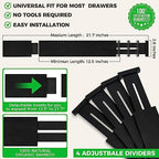 4 Pack Bamboo Drawer Dividers Organizer with Inserts 2.6'' High - Image 3