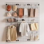 Urban Deco Rolling Grid Wall Display Stand with 24 Hooks, 21"x77" - Image 6