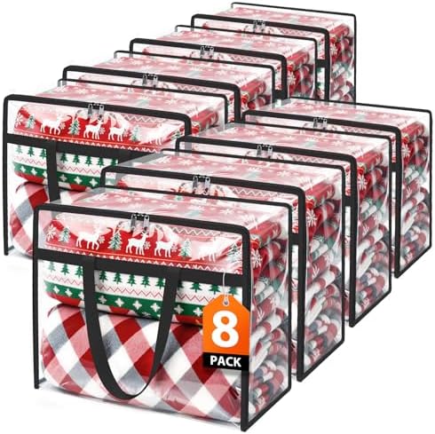 SpaceTrove Clear Storage Bags, 8-Pack Under Bed and Closet Organizers 60L by Unknown