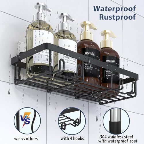 Liuoud 10 Pack Shower Caddy for Inside shower, Black Bathroom Storage Decor - Image 5