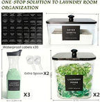 3+3 Pack Laundry Pods Containers & Dryer Sheet Holder & Laundry Detergent Dispenser, Laundry Room Organization and Storage Jars with Lids, Labels and Scoops for Scent Booster, Powder, Pods - Image 3