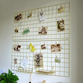 Yash Metal Wire Grid Panel, Display Organizer, Postcard, Wall Artwork Display for Home Office Living Room Dorm Room, Kitchen Storage Grid Wall, 37.4" X 17.7", Pack of 2 Pcs, Gold by Unknown