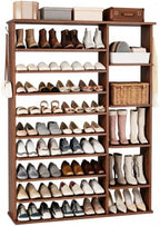 HOMEFORT 10 Tiers Shoe Rack, 50 Pairs Large Shoe Shelf, 61.8" Tall Shoe Tower, Freestanding Shoe Rack Organizer with Open Shelves, Wood Shoe Stand for Boot Storage, for Closet, Entryway, Walnut by HOMEFORT