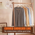 Flottian 60 Pack Beige Velvet Hangers Non Slip,Felt Hangers with Gold Hook - Image 5