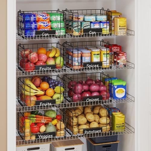 JKsmart 4 Pack XL Stackable Wire Baskets, Pantry Organizers and Storage - Image 3