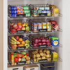 JKsmart 4 Pack XL Stackable Wire Baskets, Pantry Organizers and Storage - Image 3