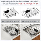 MAJALiS Expandable Dish Drying Rack Over Sink with Extra Drainboard - Image 3