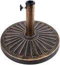 Blissun 26.5 lbs Outdoor Living Heavy Duty Round Antiqued Patio Umbrella Base, Bronze by Blissun