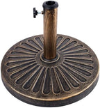 Blissun 26.5 lbs Outdoor Living Heavy Duty Round Antiqued Patio Umbrella Base, Bronze by Blissun