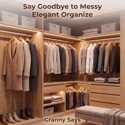 GRANNY SAYS Clothes Hangers for Closet, 30 Pack Wood Hangers, Heavy Duty Wooden Hangers for Coats, Suits, Pants, Natural Wood Color - Image 5
