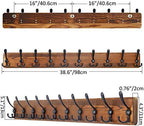 SKOLOO Rustic Coat Rack Wall Mount, 10 Hooks, 38.6'' Long, Solid Wood,Brown - Image 6