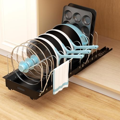 Golener Pots and Pans Organizer Under Cabinet - 22" Deep Expandable by Golener