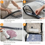 12 Pack Vacuum Storage Bags for Travel with Wireless Pump, 3 Sizes - Image 7