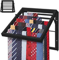 Tie Rack Wall Mounted, Adjustable Angle Tie Organizer for 60 Ties & Scarves by Montex