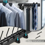 Sliding Tie Racks, 18 Tie Hanger 16.5'' Pull Out Belt Rack for Closet - Image 3