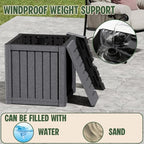 Patio Umbrella Base with 1.5" Hole, Outdoor Side Table, Planter Box, Grey - Image 6