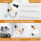 Peg Board, 110pcs Metal Pegboard Kit, Includes 4 Pack White Peg Board Panels with Accessories and Hook Locks, Large Heavy Duty Peg Boards for Walls Home, Garage Tool Storage, Workbench - Image 6