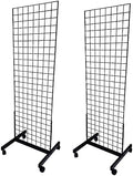 Only Hangers Black 2' x 6' Heavy Duty Rolling Gridwall Display Panel - Set of 1 and Set of 2 (SET OF 2) by Only+Hangers
