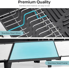 Urackify Large Expandable Dish Drying Rack for Kitchen Counter, Black - Image 6