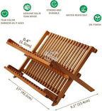 Utoplike Teak Wood Dish Drying Rack, Foldable Plate Organizer Countertop - Image 4