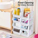 Skywin Stackable Storage Bins Open Front for Pantry Storage, 4 Pack - White - Image 4