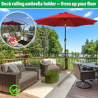 Deck Railing Umbrella Holder for 1-2" Patio Umbrella Poles - Image 3