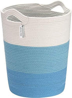 Sea Team Large Woven Cotton Rope Laundry Basket with Handles, 20 x 14 in by SeaTeam