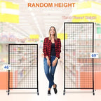 Eastern Tree 1 Pack 2.5'x 6' Three Pieces Grid Wall Panels Stand with T-Base, Black Wire Grid Wall Rack with Wheels, Craft Display Rack, Retail Display, Art Display, Extra More 10 Pieces Hooks - Image 5