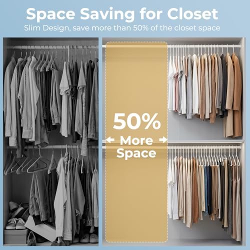 HOUSE DAY White Plastic Hangers 120 Pack, Slim Space-Saving Clothes Hangers - Image 6