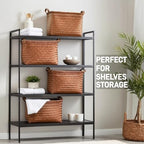 GIB Wicker Woven Storage Baskets for Organizing Blankets Laundry Shelves - Image 2