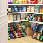 2-Tier Stackable Can Organizer for Pantry Shelves, 2 Pack Soda Can Organizer with 4 Adjustable Dividers, Kitchen Can Storage Organizer, Wire Drink Organizer, Metal Can Dispenser for Cabinets Shelf - Image 2