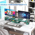 gianotter Dual Monitor Stand Riser With Drawer and 2 Pen Holders - Image 3