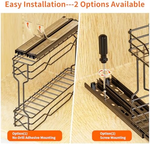 RCHYFEED Pull Out Spice Rack Organizer for Cabinet,2.1 Wx10.5 Dx8 H,3 Pack - Image 6