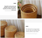 Baskets Wicker Woven Storage Rattan Round Can Trash Fruit Seagrass Empty Bread Large Laundry Planter Blankets (20X20CM) - Image 4