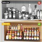 2 Pack Spice Rack Organizer for Cabinet, Depth Adjustable 4 Tier Spice Rack - Image 2