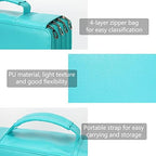 Vomgomfom 300 Slots Marker Case 4-Layer PU Leather, Handle, Solid Green - Image 3