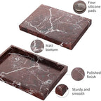 Marble Bathroom Vanity Tray, Rosso Lepanto, 12"x 8" x1.2" - Image 3