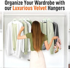 Sishynio Velvet Hangers 30 Pack, Non-Slip Slim Felt Clothes Hangers Green - Image 7