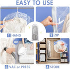 6 Pack Hanging Vacuum Storage Bags, Long Size(53 x27.6 inch), Clear - Image 5