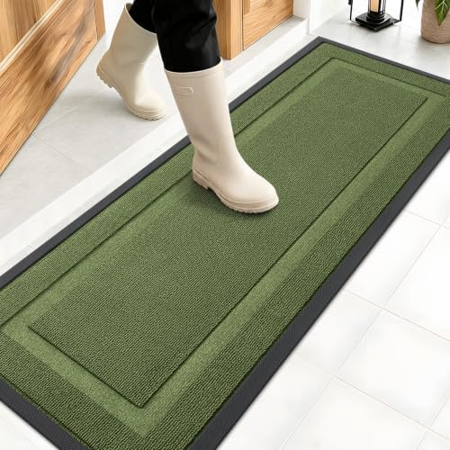 OLANLY Front Door Mat Outside 47x17, All-Season Heavy-Duty Rubber Doormat by OLANLY