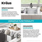 Kraus Multipurpose Stainless Steel Kitchen Sink Large Drying Rack, Sponge Holder, Sink Caddy with Towel Bar, Expandable 15 7/8 in. to 18 7/8 in., KCD-2 - Image 5