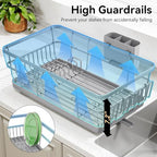 TOOLF Dish Drying Rack for Kitchen Counter,12.4''W x 16.5''L x 7.2'', Gray - Image 2