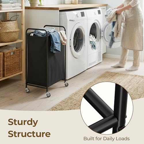 GRANNY SAYS Laundry Hamper, Large Cart with Wheels and Handles, Black, 110L - Image 6