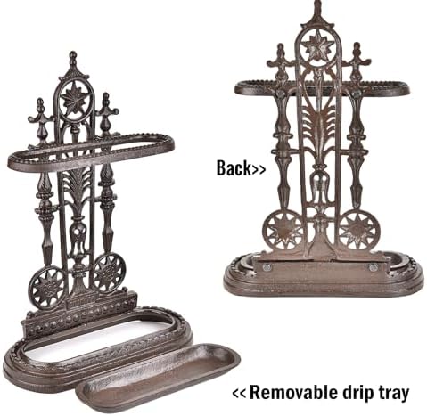 Sungmor Cast Iron Freestanding Umbrella Stand with Detachable Drip Tray - Image 5