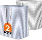 Lifewit 100L Large Laundry Baskets, Laundry Hampers Bags, 2 Pack, Grey&Blue by Lifewit