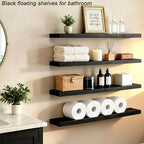 ROGMARS Black Floating Shelves for Wall 36 inch Rustic Solid Wood - Image 5