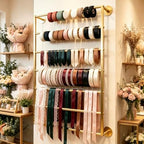 7 Tier Scarf Display Rack Tie Hijab Ribbon Organizer Gift Wrap Paper Holder - Image 4