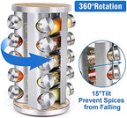 CANTAMI Spice Rack Organizer with Jars for Cabinet(20Pcs), Revolving - Image 3