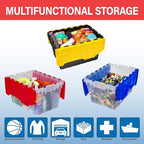 Akro-Mils KeepBox 12 Gal Storage Box, Lid Attached, Stackable, Black/Yellow - Image 4