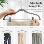 HOUSE DAY Velvet Skirt Hangers 24 Pack, Hangers with Adjustable Clips- Gray - Image 6